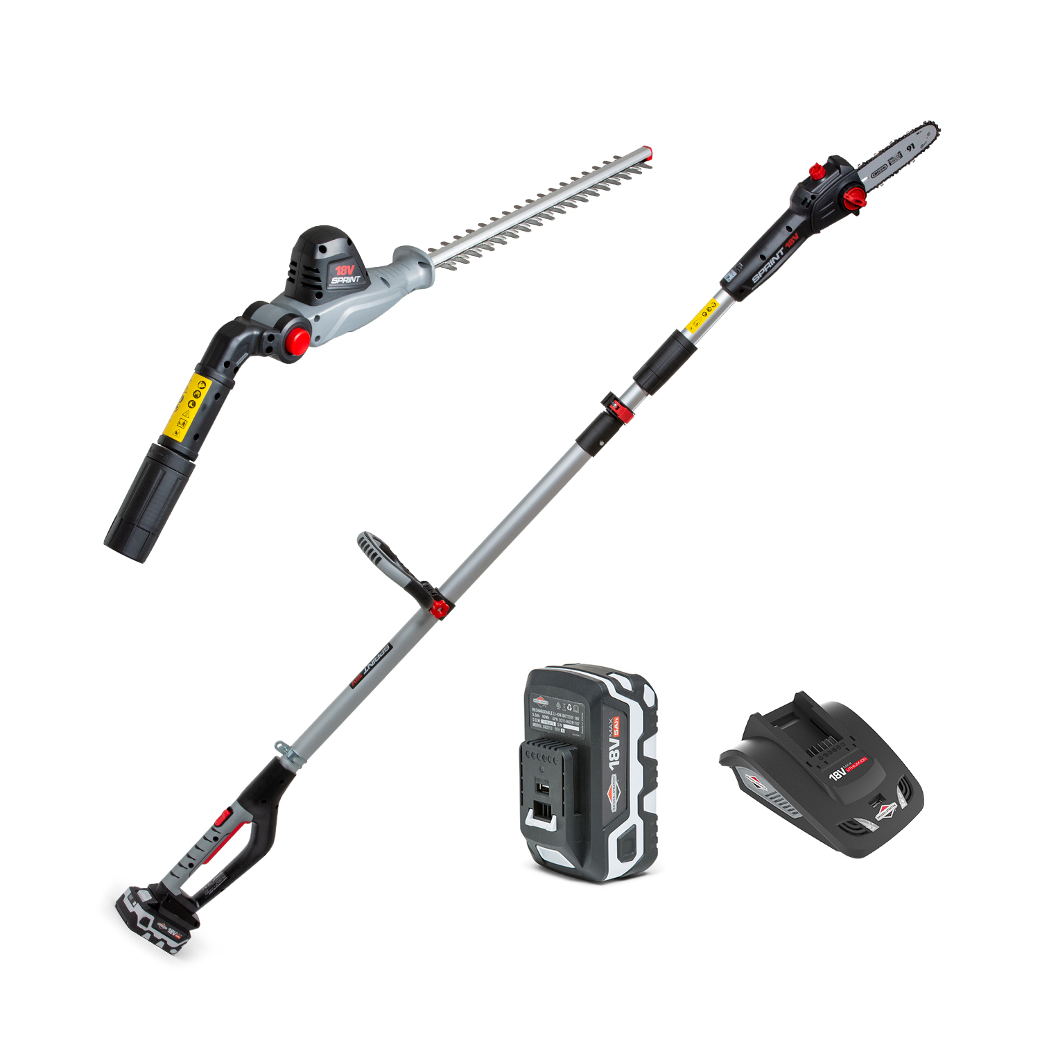 18V LiIon Cordless Pole Saw  Hedge Trimmer 2in1 Kit